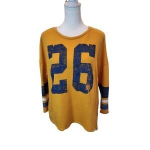 Pretty Rebel Wm Sz XL Mustard Yellow Graphic # Jersey 1028